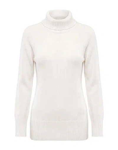 Alpha Studio Woman Turtleneck Ivory Size 6 Wool In White