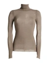 Alpha Studio Woman Turtleneck Khaki Size 12 Viscose, Polyamide, Cashmere, Elastane