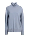 Alpha Studio Woman Turtleneck Light Blue Size 12 Cashmere