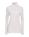 Alpha Studio Woman Turtleneck Light Grey Size 10 Merino Wool In Grey