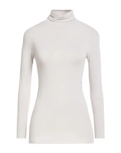 Alpha Studio Woman Turtleneck Light Grey Size 10 Viscose, Elastane