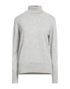Alpha Studio Woman Turtleneck Light Grey Size 6 Cashmere In Gray