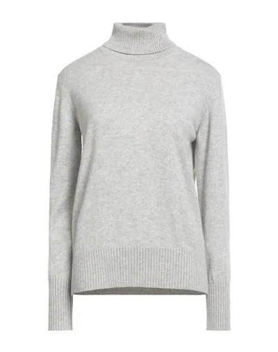 Alpha Studio Woman Turtleneck Light Grey Size 6 Cashmere In Gray