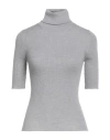 Alpha Studio Woman Turtleneck Light Grey Size 6 Merino Wool In Multi