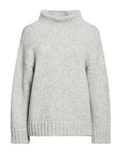 Alpha Studio Woman Turtleneck Light Grey Size 8 Wool, Polyamide, Metal Fiber In Multi