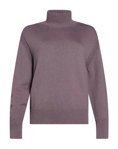 Alpha Studio Woman Turtleneck Lilac Size 6 Cotton, Polyamide In Purple