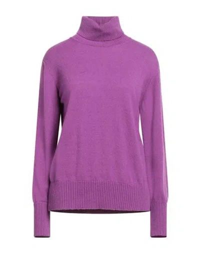 Alpha Studio Woman Turtleneck Mauve Size 12 Wool, Cashmere In Purple