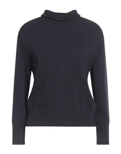 Alpha Studio Woman Turtleneck Midnight Blue Size 10 Cotton, Polyamide