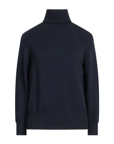 Alpha Studio Woman Turtleneck Midnight Blue Size 10 Wool, Polypropylene