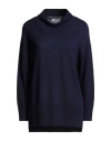 Alpha Studio Woman Turtleneck Midnight Blue Size 10 Wool, Tencel