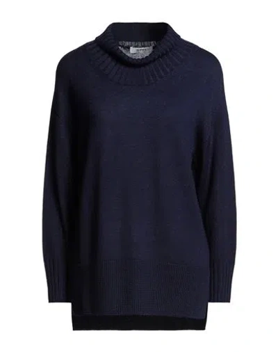 Alpha Studio Woman Turtleneck Midnight Blue Size 10 Wool, Tencel In Blue