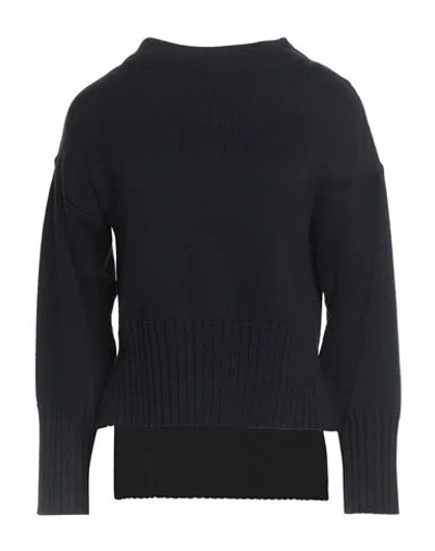 Alpha Studio Woman Turtleneck Midnight Blue Size 12 Merino Wool