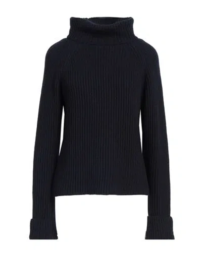 Alpha Studio Woman Turtleneck Midnight Blue Size 4 Wool, Cashmere In Blue