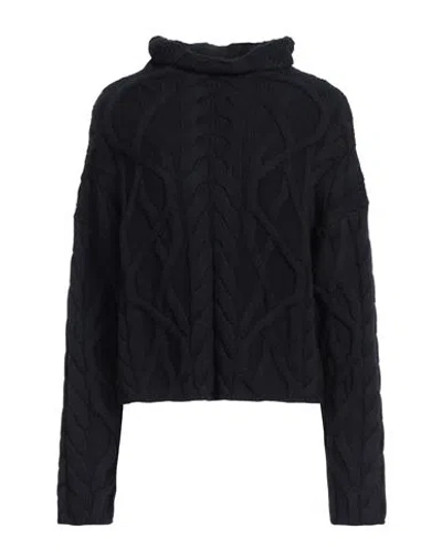 Alpha Studio Woman Turtleneck Midnight Blue Size 8 Merino Wool