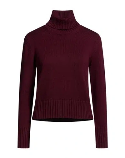Alpha Studio Woman Turtleneck Plum Size 8 Merino Wool In Red