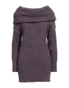 Alpha Studio Woman Turtleneck Purple Size 10 Alpaca Wool, Recycled Polyamide, Polyamide In Purple