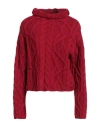 Alpha Studio Woman Turtleneck Red Size 12 Merino Wool