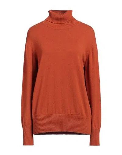 Alpha Studio Woman Turtleneck Rust Size 10 Cashmere In Red