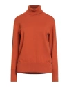 Alpha Studio Woman Turtleneck Rust Size 6 Cashmere In Brown
