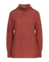 Alpha Studio Woman Turtleneck Rust Size 8 Wool, Polyamide In Red
