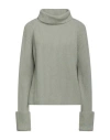 Alpha Studio Woman Turtleneck Sage Green Size 10 Wool, Cashmere