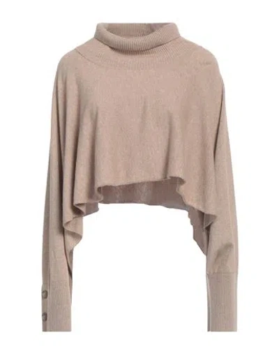 Alpha Studio Woman Turtleneck Sand Size Onesize Recycled Wool, Viscose, Recycled Polyamide, Recycled