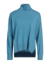 Alpha Studio Woman Turtleneck Slate Blue Size 6 Merino Wool