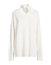 Alpha Studio Woman Turtleneck White Size 10 Wool, Viscose, Polyamide, Cashmere