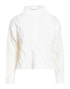 Alpha Studio Woman Turtleneck White Size 12 Wool, Viscose, Polyamide, Cashmere