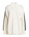 Alpha Studio Woman Turtleneck White Size 4 Recycled Wool, Viscose, Polyamide, Recycled Cashmere In Neutral