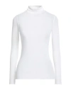 Alpha Studio Woman Turtleneck White Size 8 Viscose, Polyamide, Cashmere, Elastane
