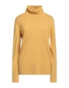 Alpha Studio Woman Turtleneck Yellow Size 12 Cashmere