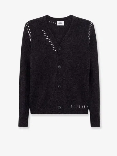 Alpha Studio Wool Blend Cardigan In Black