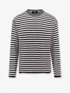Alpha Studio Wool Blend Sweater With Striped Motif