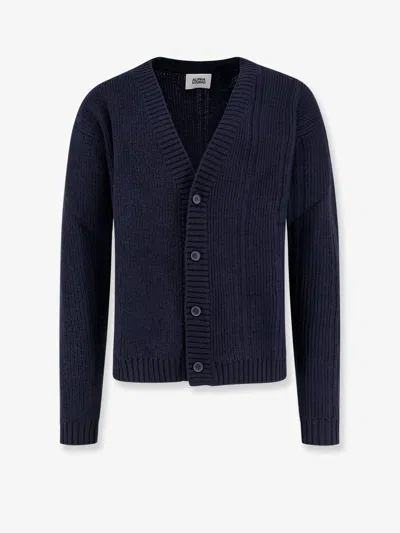 Alpha Studio Wool Cardigan In Blue