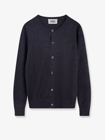 Alpha Studio Wool Cardigan In Gray