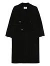 Alpha Studio Wool Coat In Black