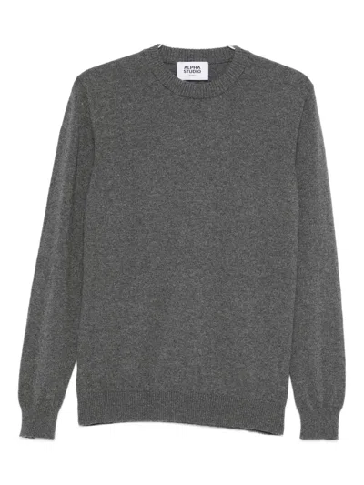 Alpha Studio Wool Sweater In Gray