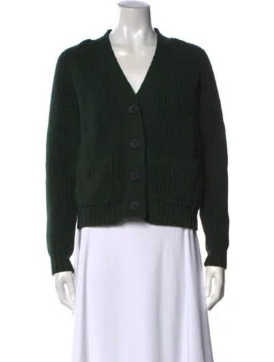 Pre-owned Alpha Studio Wool V-neck Sweater In Green