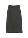 Alpha Studio Wrap-style Midi Skirt In Grey