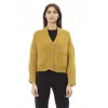 Alpha Studio Yellow Merino Wool Cardigan In Yellow