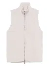 Alpha Studio Zip-up Sleeveless Cardigan In Neutral