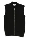 Alpha Studio Zip-up Vest In Black