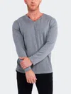 Alpha Sweater V-neckpiping Grey In Grey