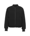 Alpha Tauri Black Bomber Jacket With Double Zipper And Ribbed Details In Black
