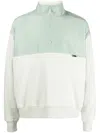 Alpha Tauri Half-zip Panelled Sweatshirt In Green