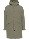 Alpha Tauri Hood Button-zip Coat In Green
