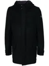Alpha Tauri Hood Zip-up Coat In Blue