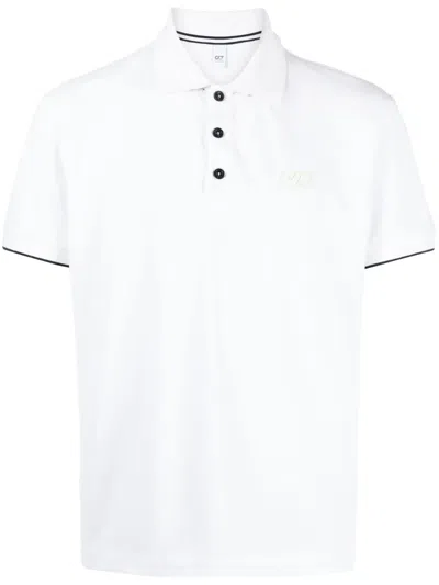 Alpha Tauri Logo-appliqué Piqué Polo Shirt In White