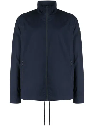 Alpha Tauri Logo-appliqué Zip-up Shirt Jacket In Blue